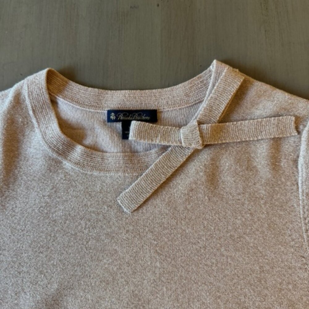 Brooks Brothers Shimmer Knit Short Sleeve Short Sleeve Sweater